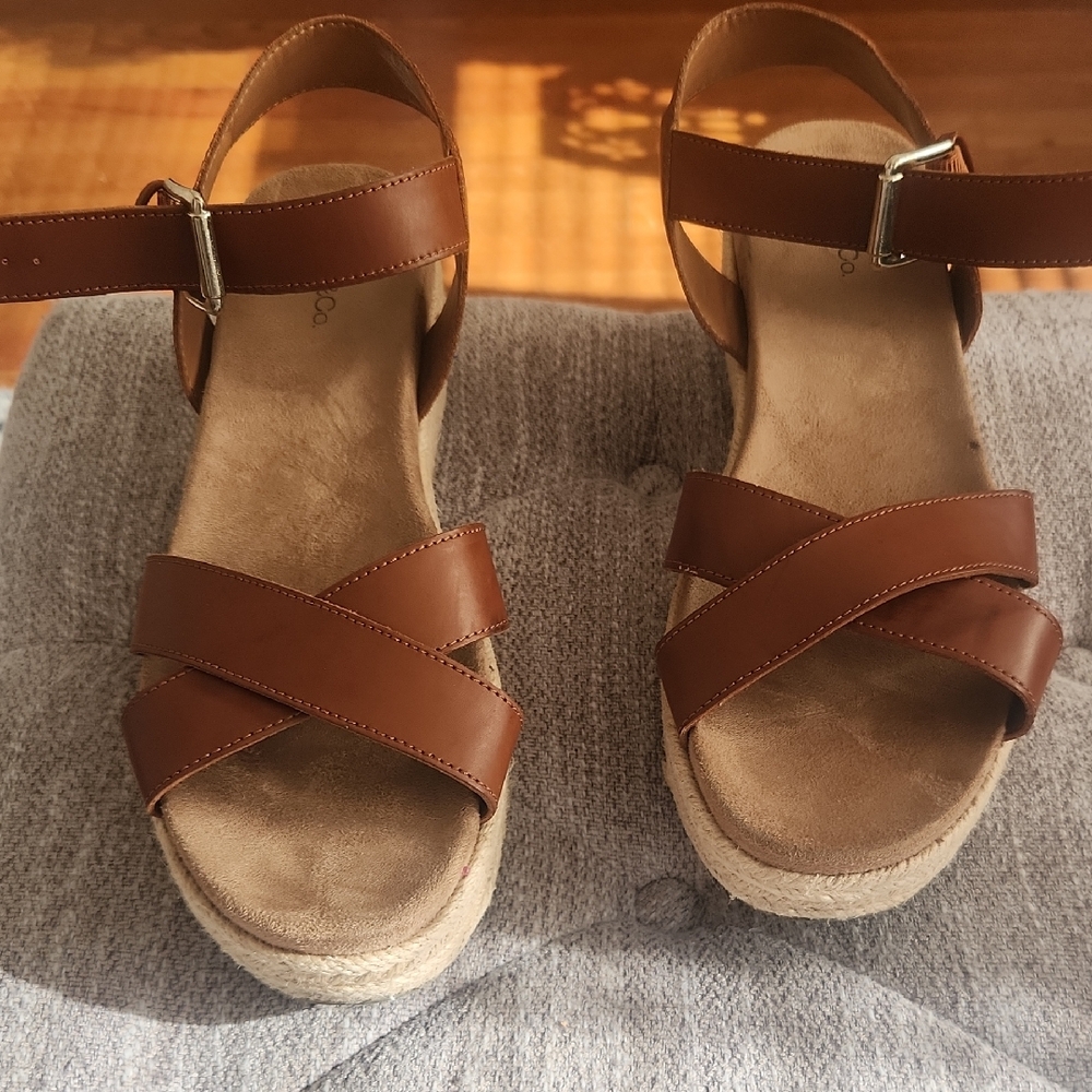 Style & Co. Tan Leather Sandals